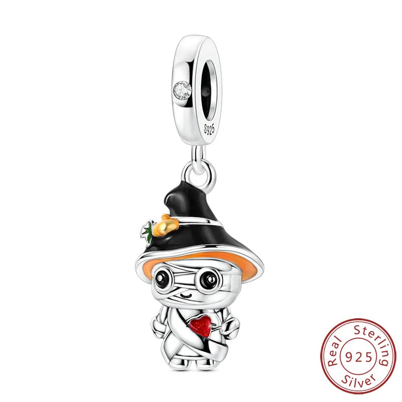 Halloween Charm Pendant Pumpkin Witch Bead Bracelet Jewelry