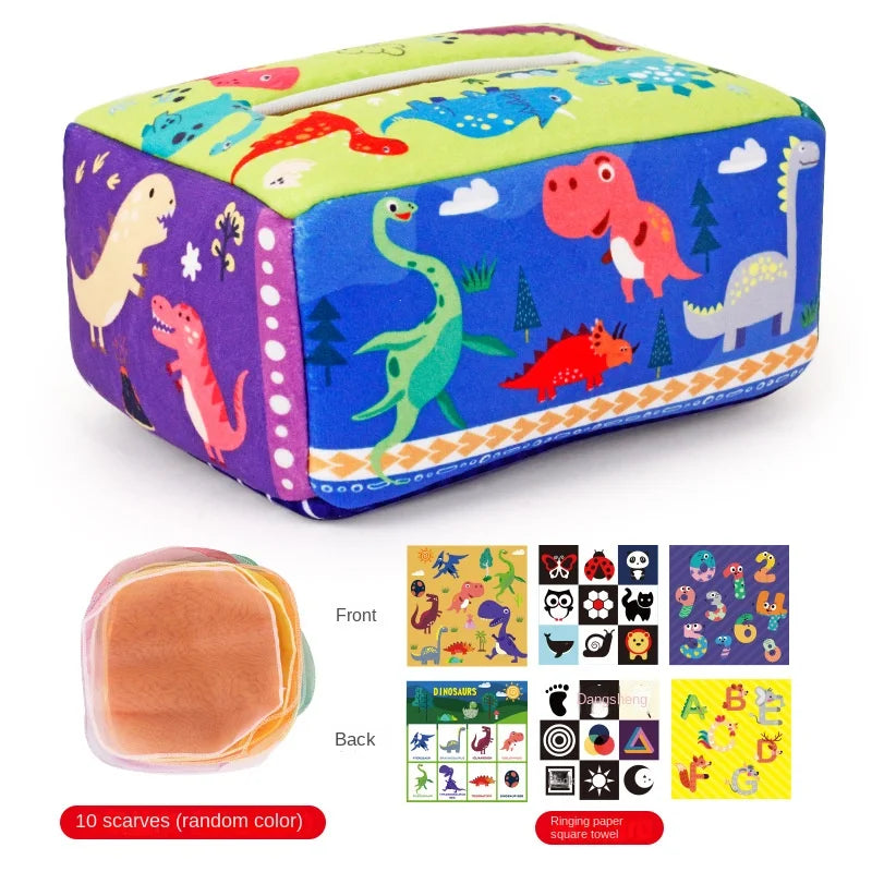 Baby Tissue Box Toy – Crinkle Sensory Learning Toy