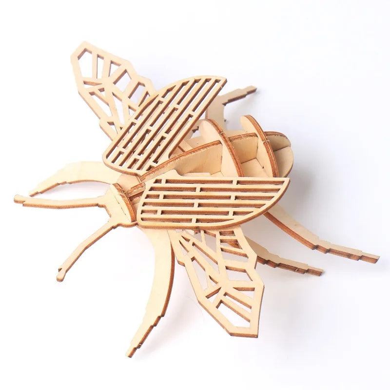 Wooden Insect Puzzle 3D Animal Assembly Educational Toy
