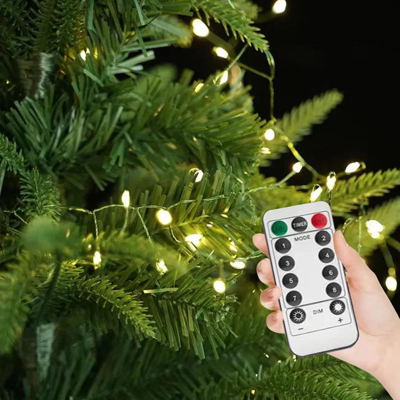 LED Firecracker String Lights – 30M–75M Remote Control Decor