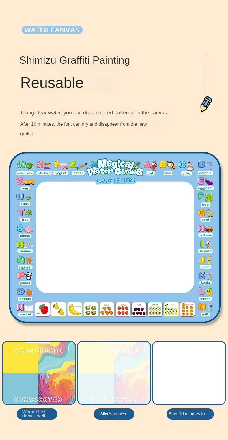 Water Drawing Mat – Reusable Magic Doodle Mat for Kids