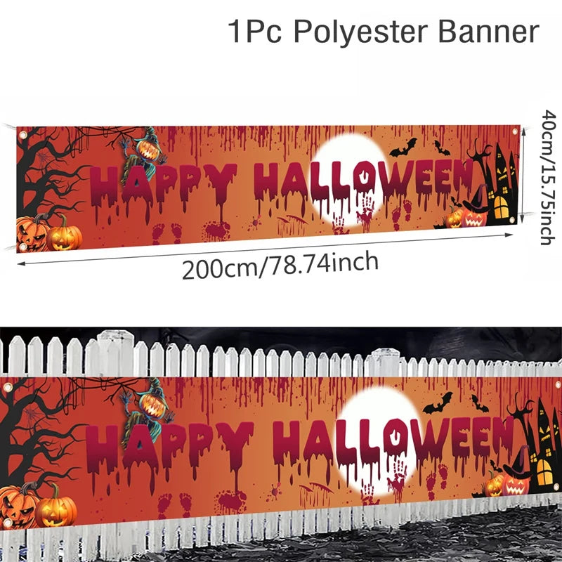 Halloween Pumpkin Banner – Ghost Party & Outdoor Decorations
