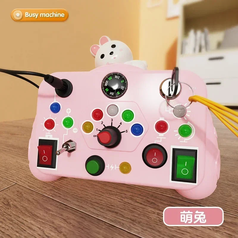 Montessori Busy Board LED Light Switch Sensory Activity Toy