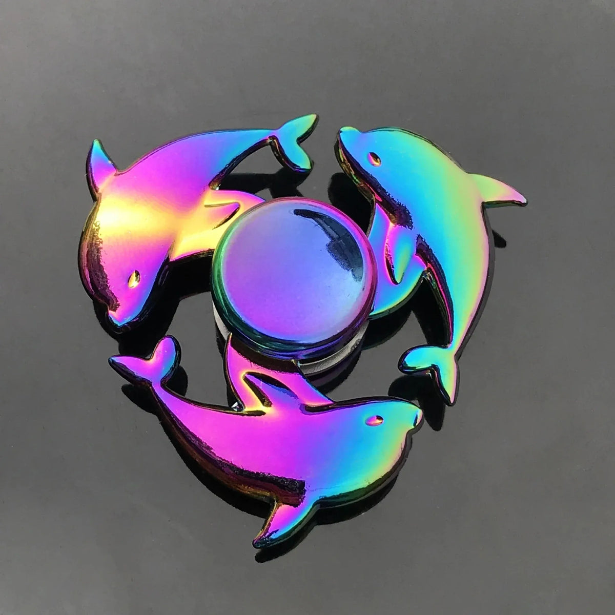 Metal Fidget Spinner Rainbow Gradient Fingertip Gyro Toy