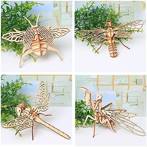 3D Wooden Animal Puzzle – DIY Assembly Model Kit