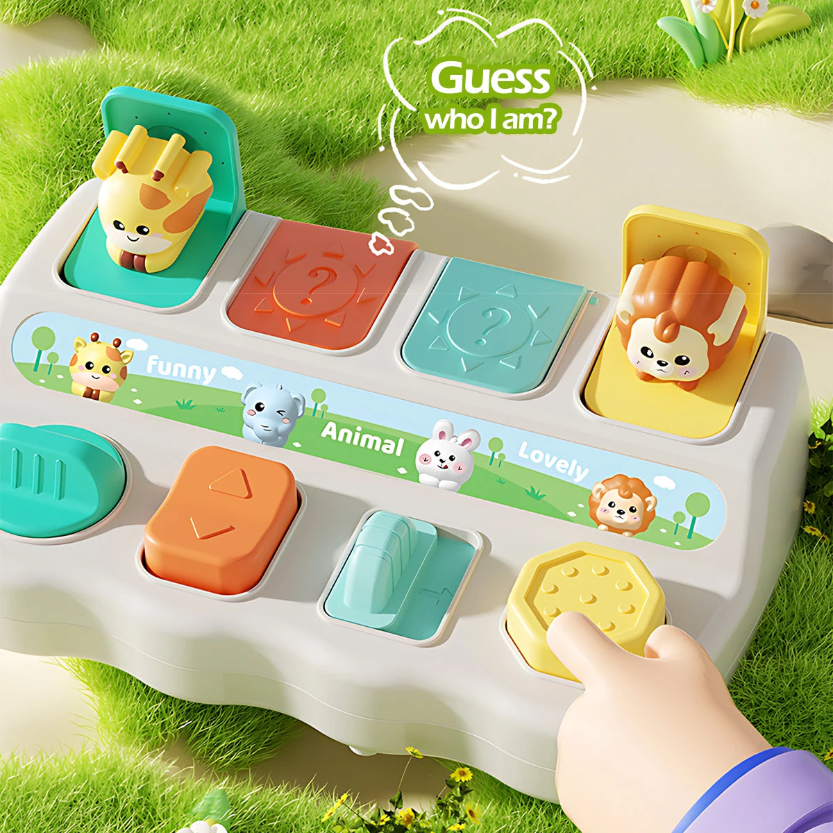 Pop Up Animal Toy – Montessori Learning & Fine Motor Skills Activity
