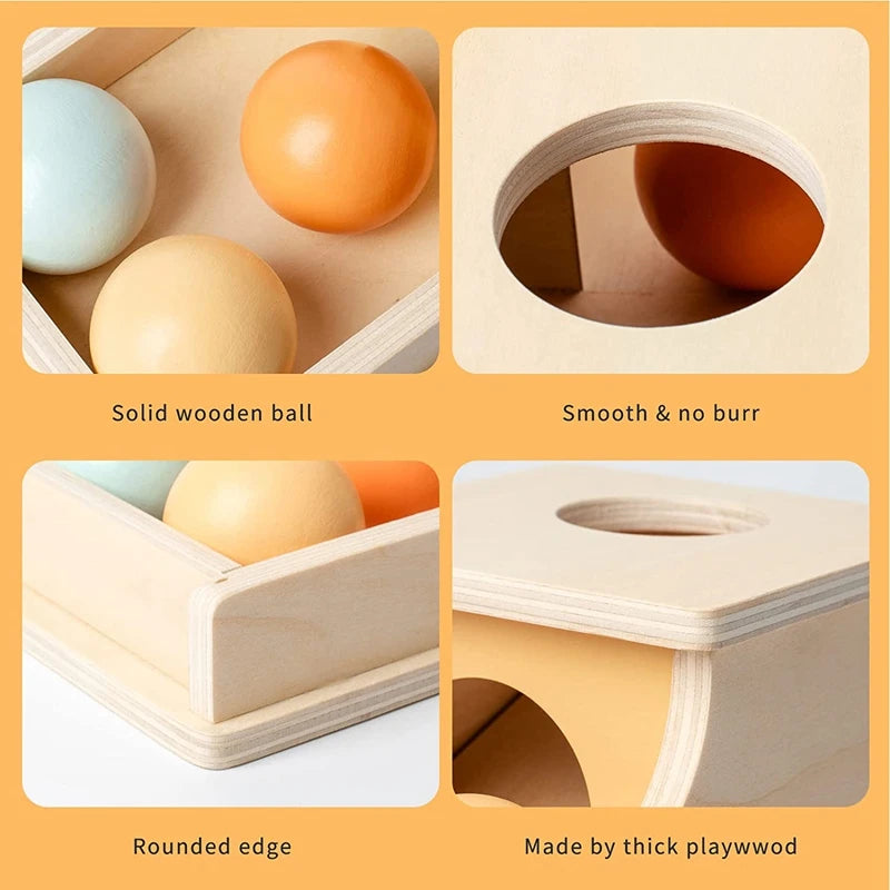 Montessori Wooden Toy – Ball Drop Learning Game for Kids