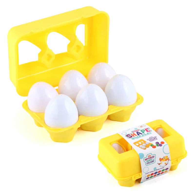 Montessori Matching Eggs 12-Piece Color & Shape Sorting Toy