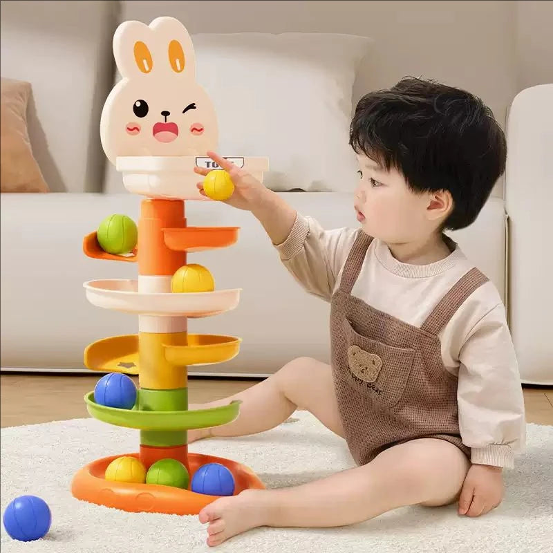 Montessori Ball Drop Toy – Toddler Learning & Stacking Activity