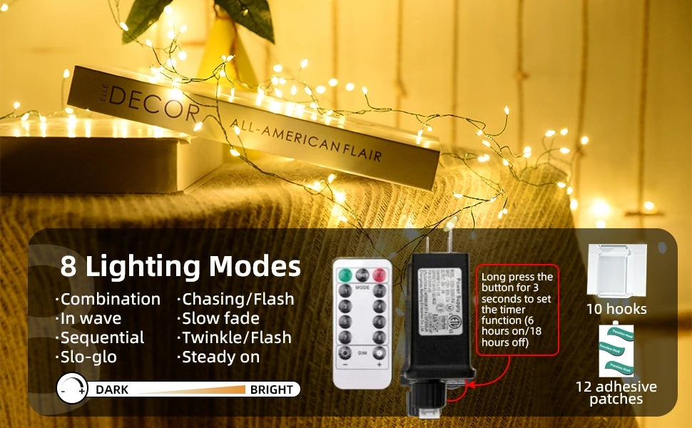 LED Firecracker String Lights – 30M–75M Remote Control Decor