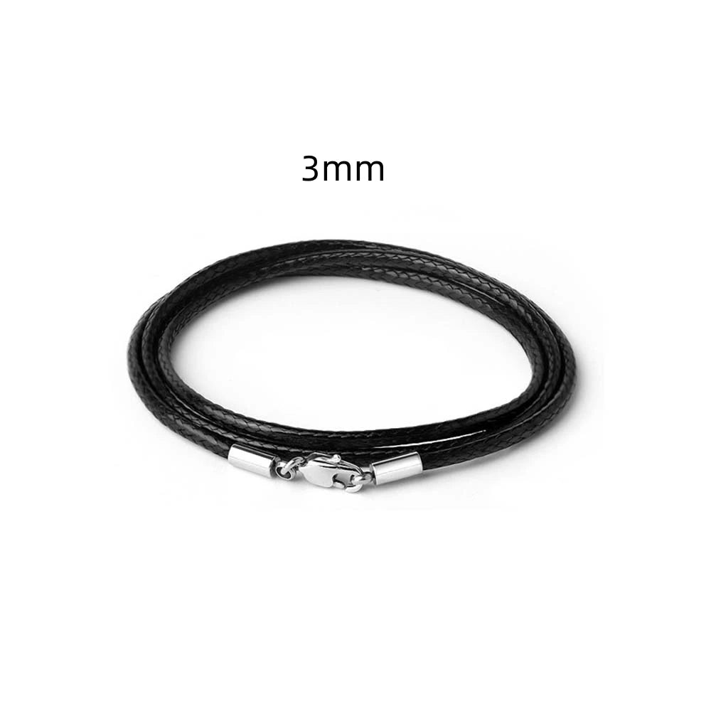 Braided Leather Necklace Cord – Waxed Rope with Clasp