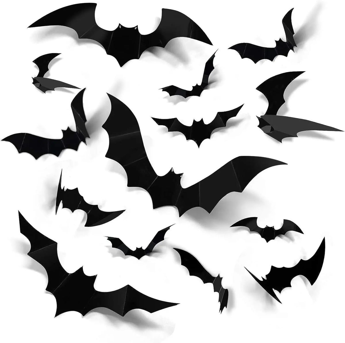 3D Bat Wall Stickers, 12pcs Halloween Decorations for Walls & Windows
