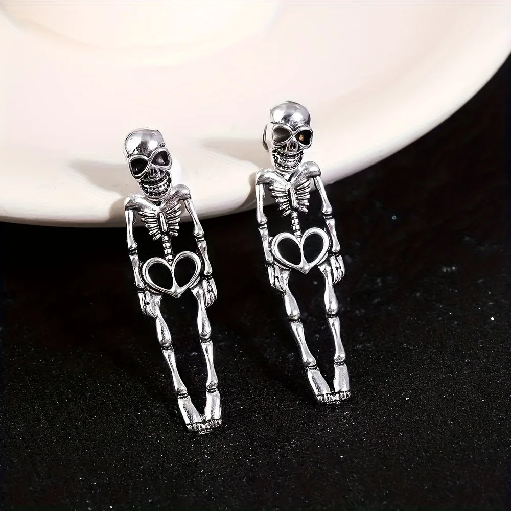 Halloween Skull Earrings Skeleton Dangle Punk Drop Jewelry
