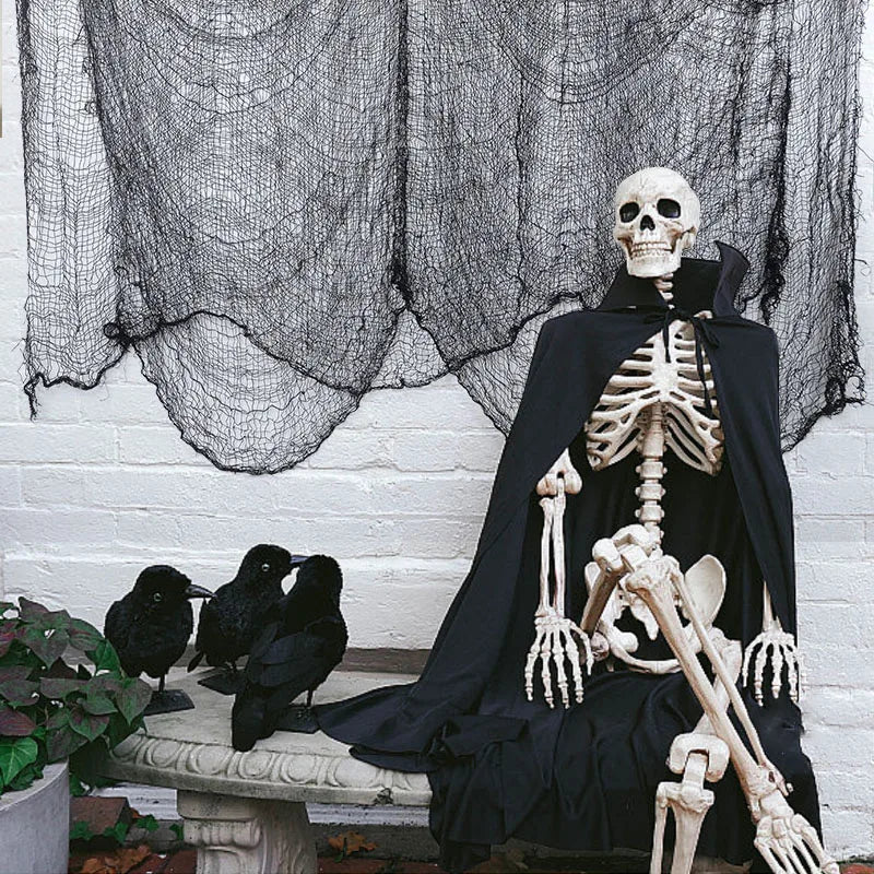 Halloween Spider Web Decoration – Black Gauze Artificial Web