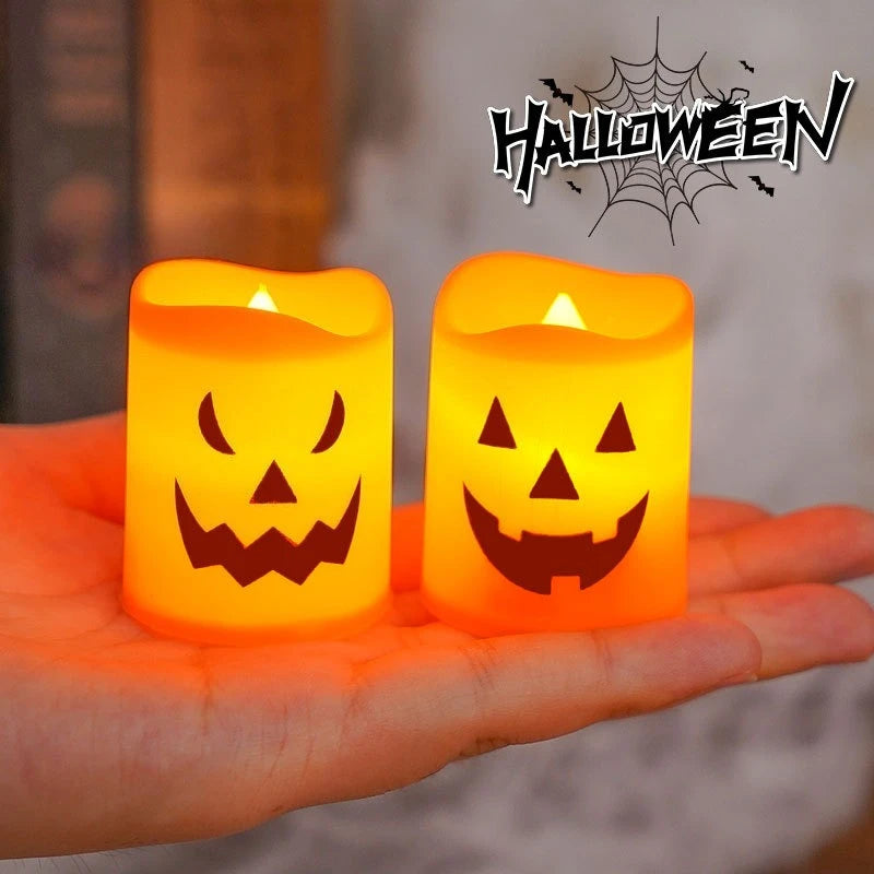 Halloween Flameless Candles – 6Pcs LED Pumpkin Skull Ghost Lights
