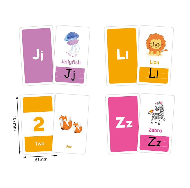 Montessori Flash Cards – 58-Piece Alphabet, Number & Shape Learning Set