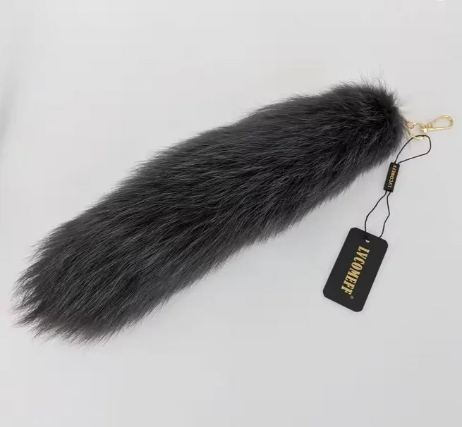 Fox Tail Keychain for Women Furry Y2K Car Accessory