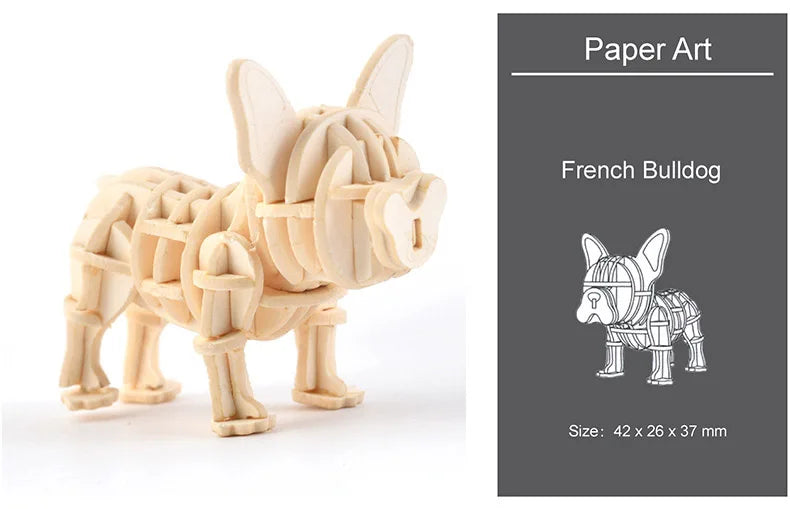 3D Wooden Animal Puzzle – DIY Assembly Model Kit