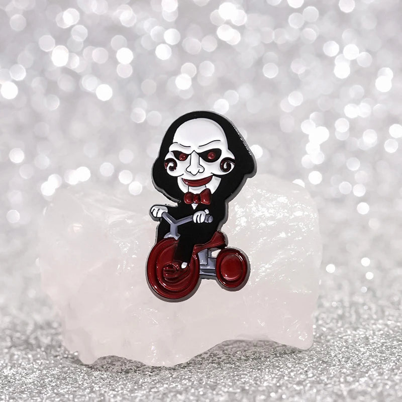 Clown Enamel Pin Bicycle Horror Halloween Lapel Brooch