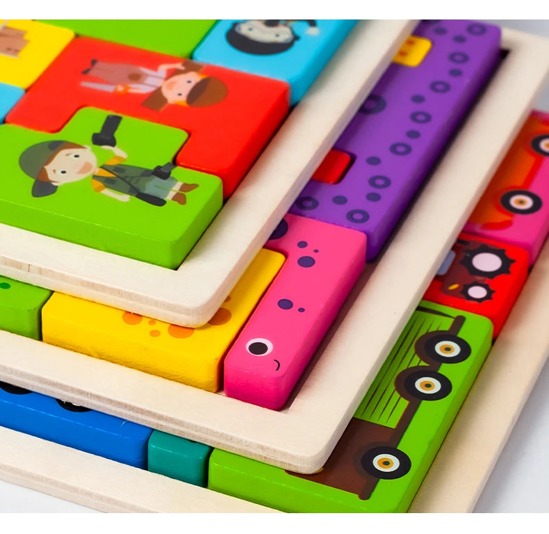 Wooden Animal Puzzle – Montessori Logic & Matching Toy for Kids