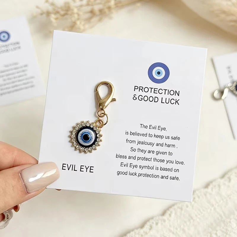 Evil Eye Keychain, Blue Eye Bag Charm Decorative Key Ring