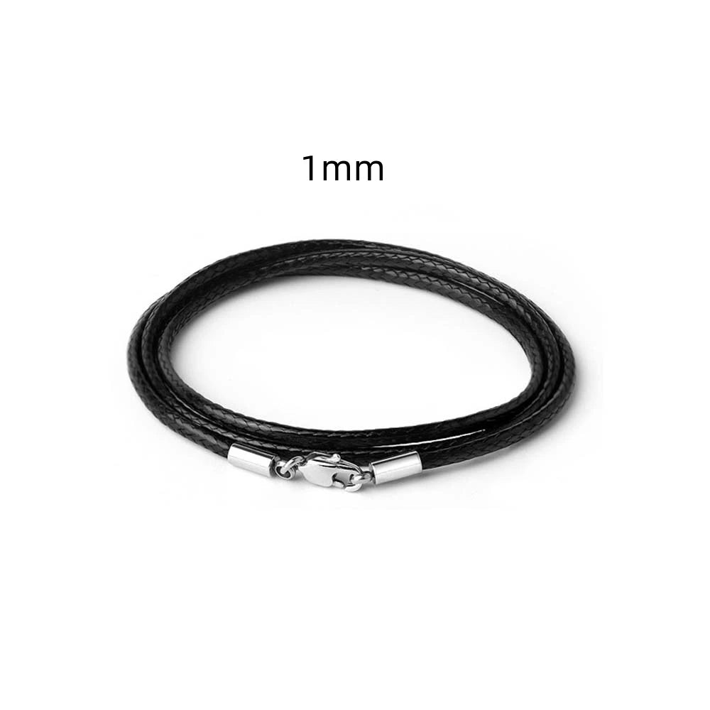 Braided Leather Necklace Cord – Waxed Rope with Clasp