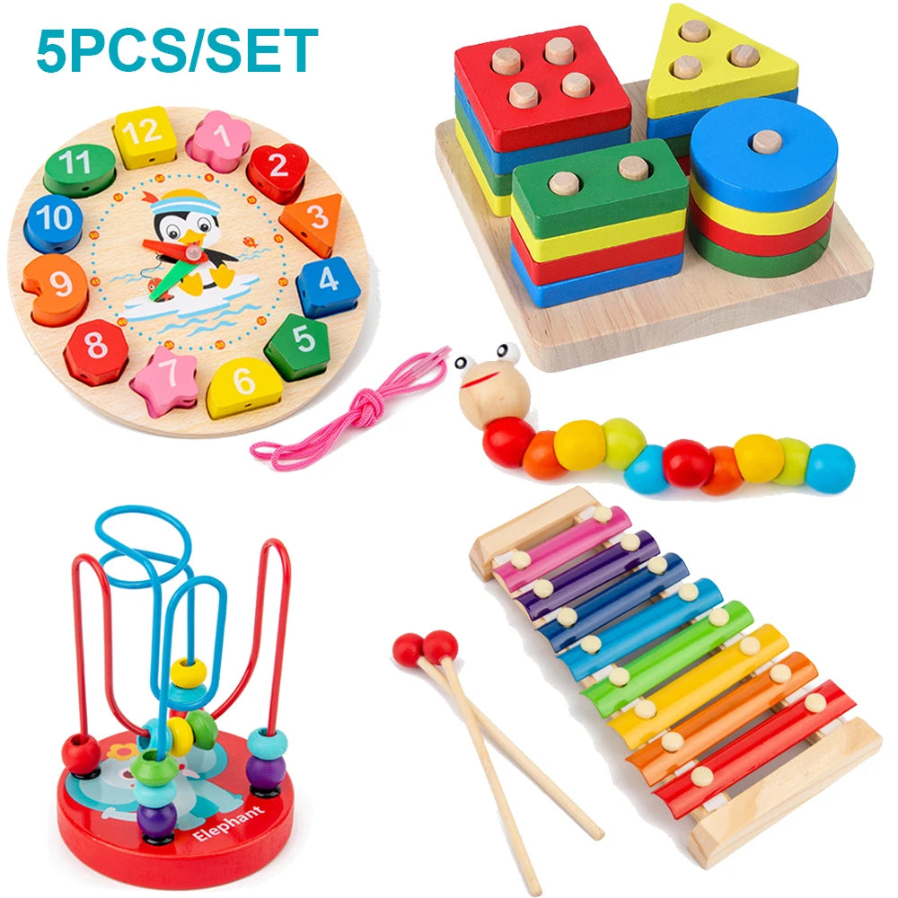 Montessori Wooden Puzzles for Kids – 3D Early Learning Toy