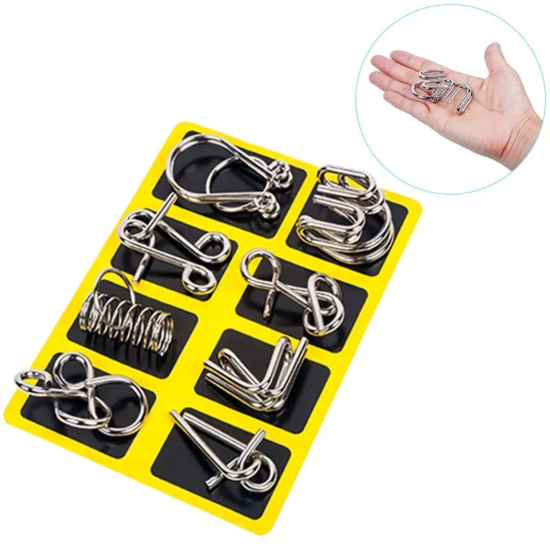 Metal Wire Puzzle Set – 8 Piece Brain Teaser Logic Games
