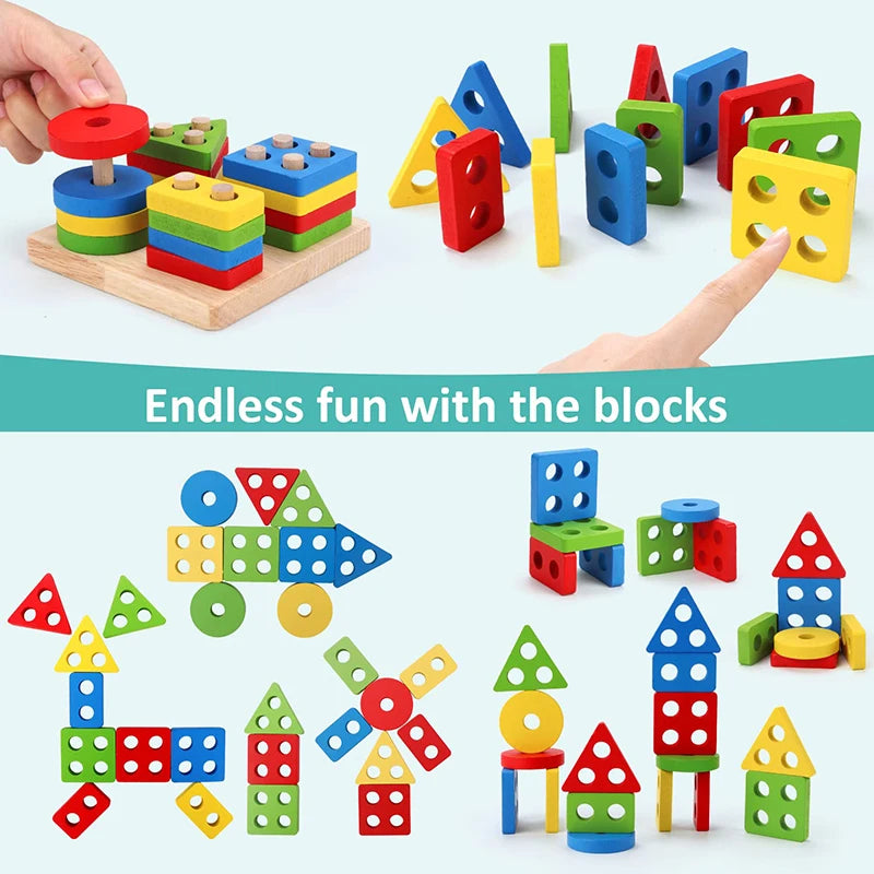 Montessori Wooden Puzzles for Kids – 3D Early Learning Toy