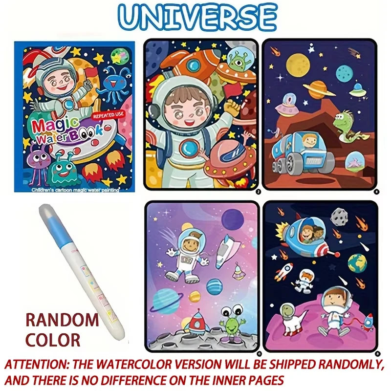 Reusable Water Coloring Book – Magic Drawing Book for Kids
