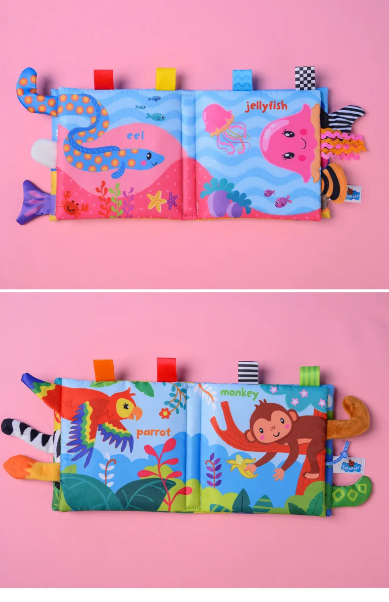 Baby Sensory Cloth Book Montessori Animal Activity Toy
