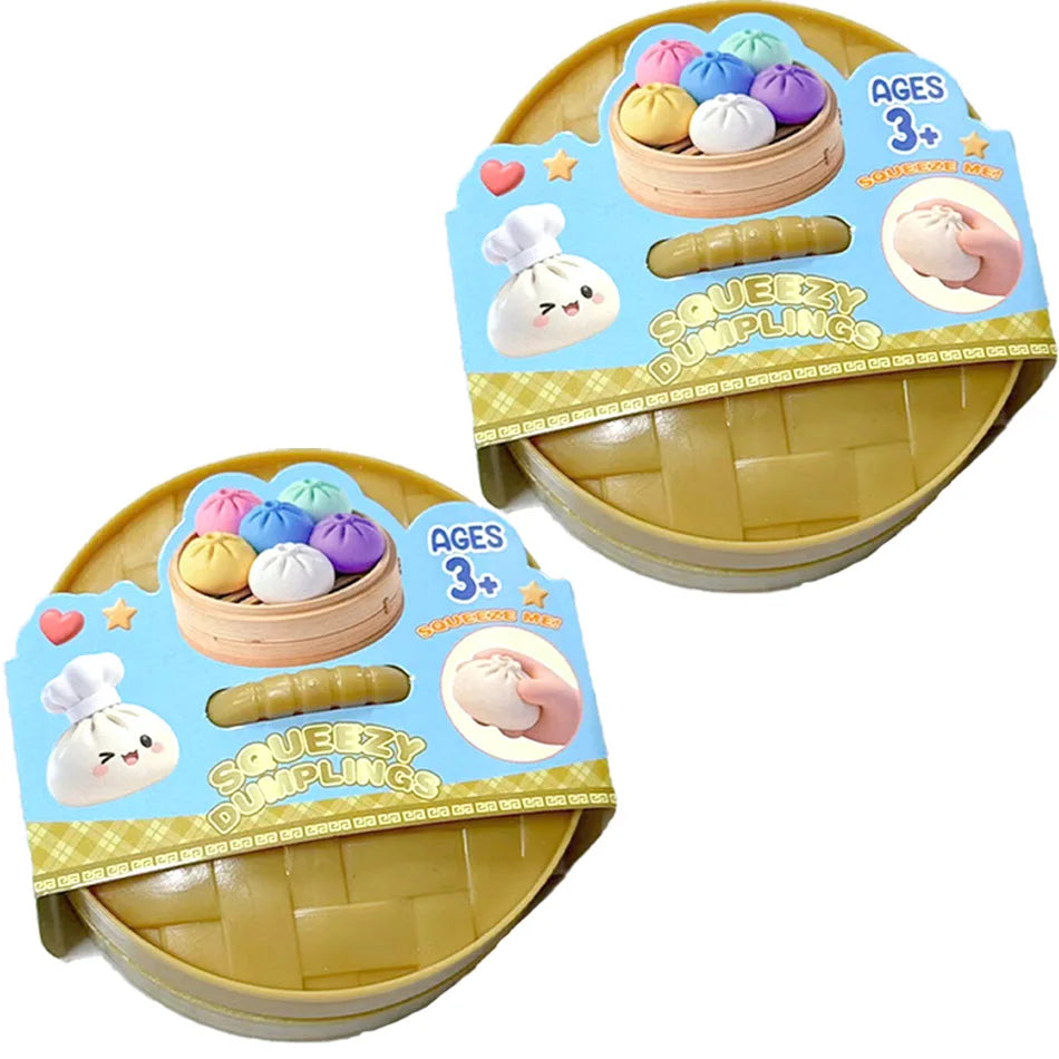 Dumpling Squishy Toy – Glitter Sensory Squeeze Stress Relief