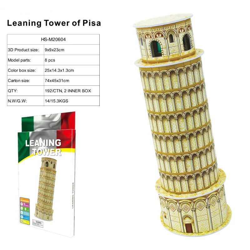 3D Architectural Puzzle Landmark Paper Building Model for Kids