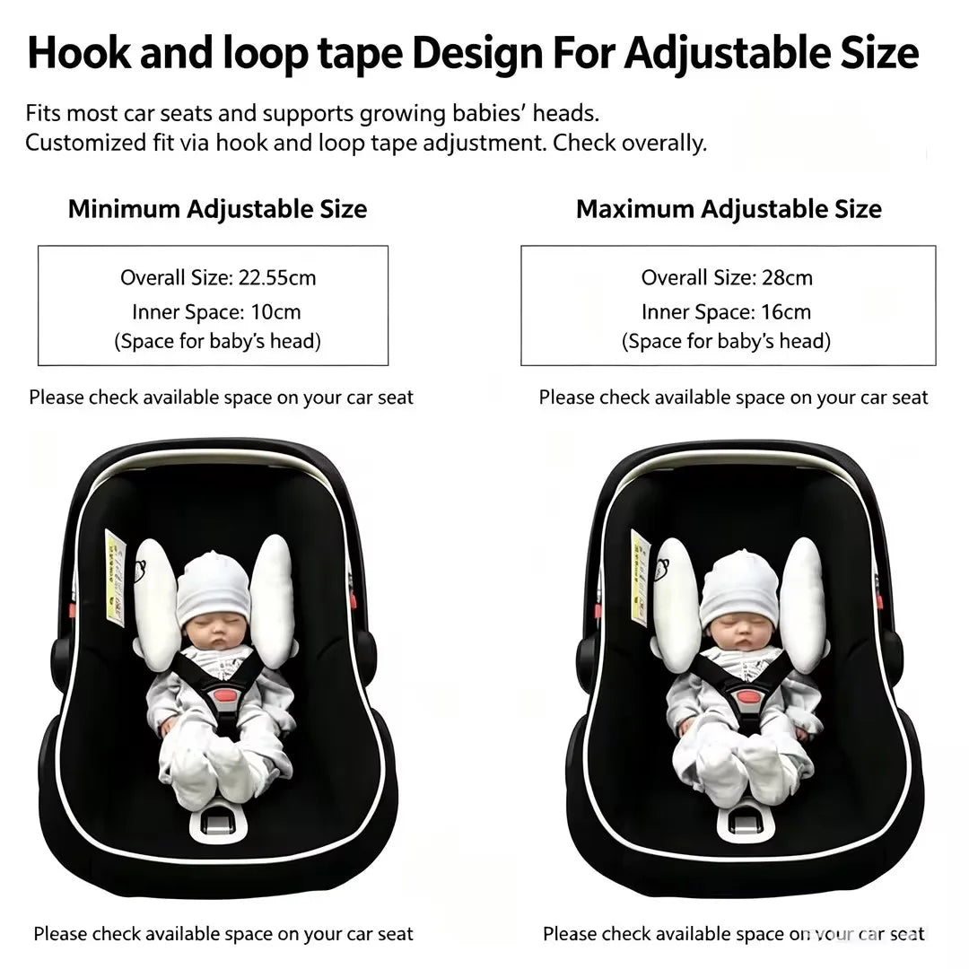 Baby Car Seat Head Support Pillow – Adjustable Infant Stroller Headrest
