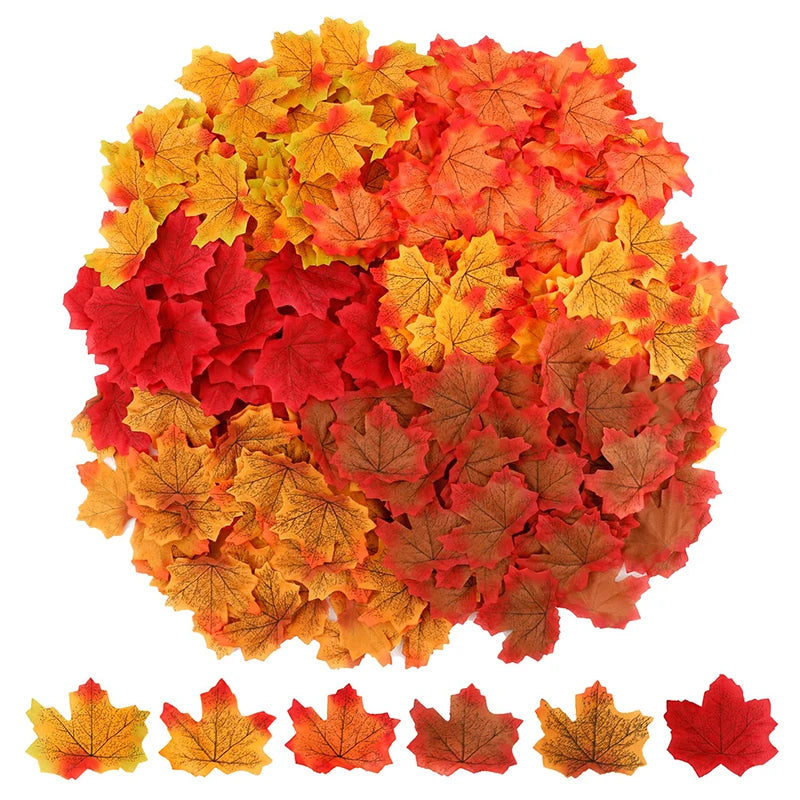 Artificial Maple Leaves – Silk Fake Fall Leaves for Decor