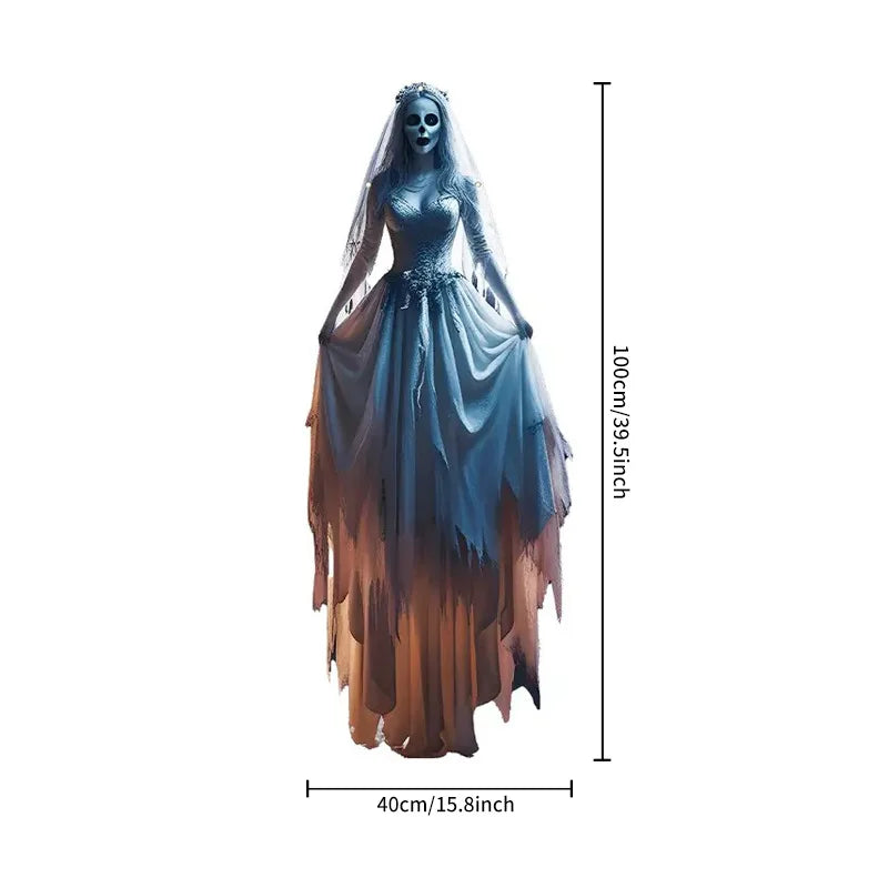 Halloween Skull Bride Flag, Horror Party Decor for Indoor & Outdoor