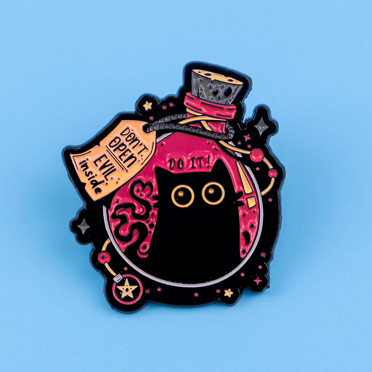 Black Cat Enamel Pin – Cute Animal Lapel Brooch