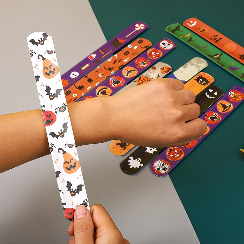 Halloween Snap Wristband Pumpkin Snap Bracelet for Parties