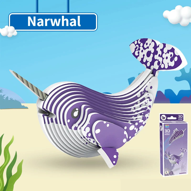 3D Dinosaur Puzzle Paper Animal Model Educational Toy