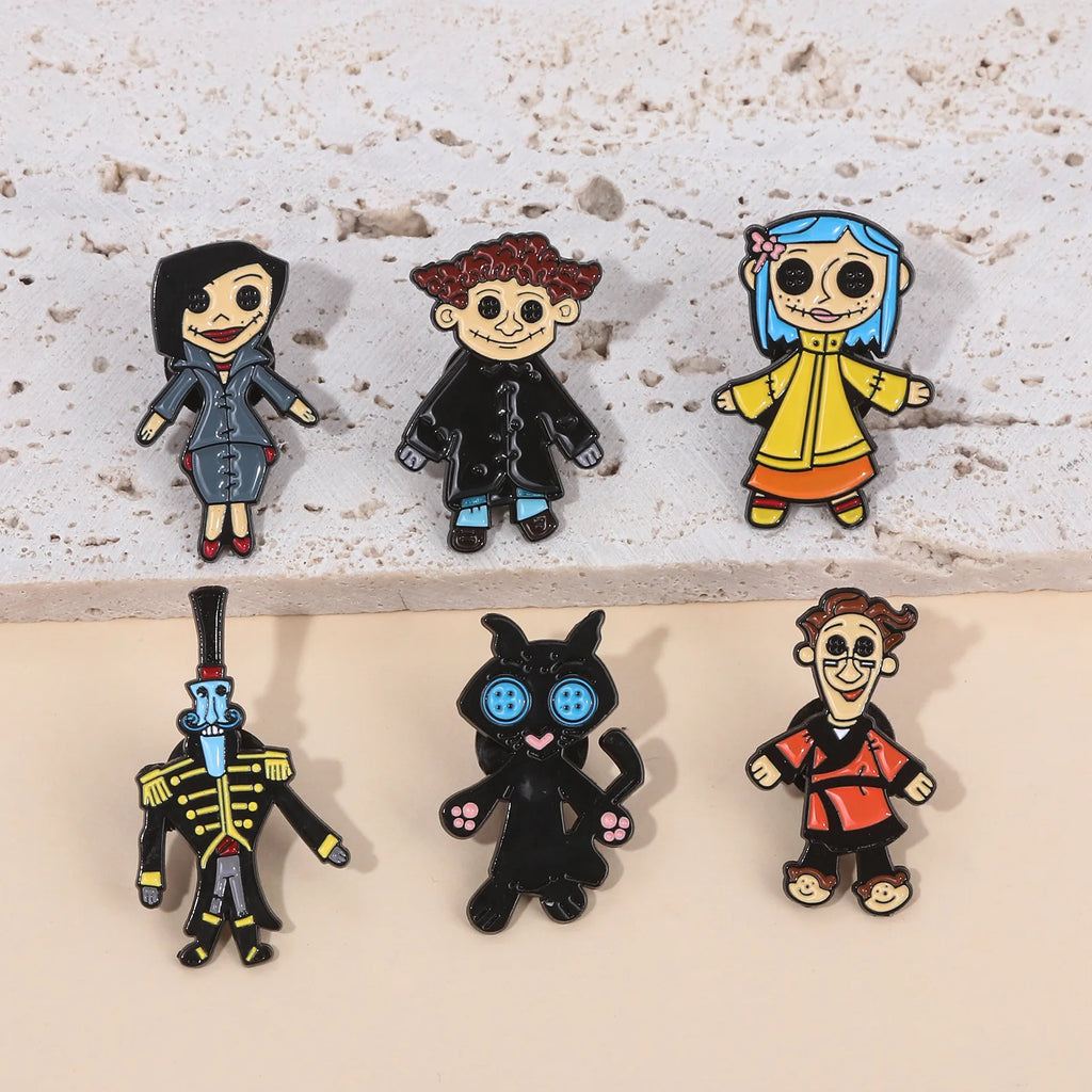 Horror Character Enamel Pin – Gothic Halloween Lapel Brooch