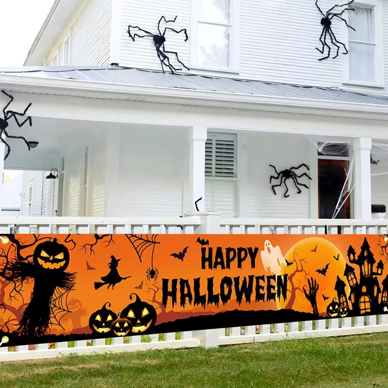 Halloween Pumpkin Banner – Ghost Party & Outdoor Decorations