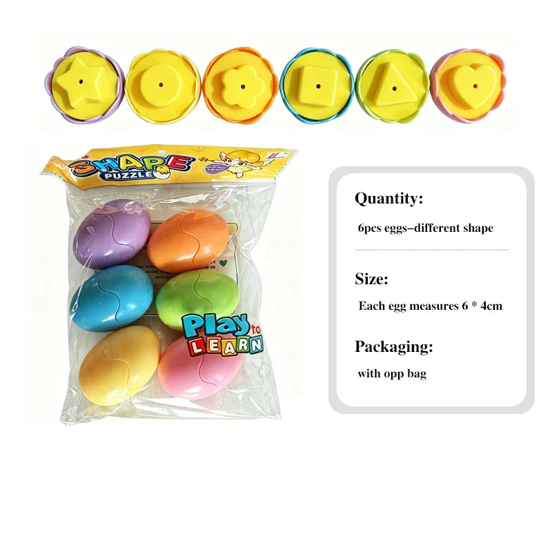 Montessori Egg Puzzle – Shape & Color Matching Toy for Kids