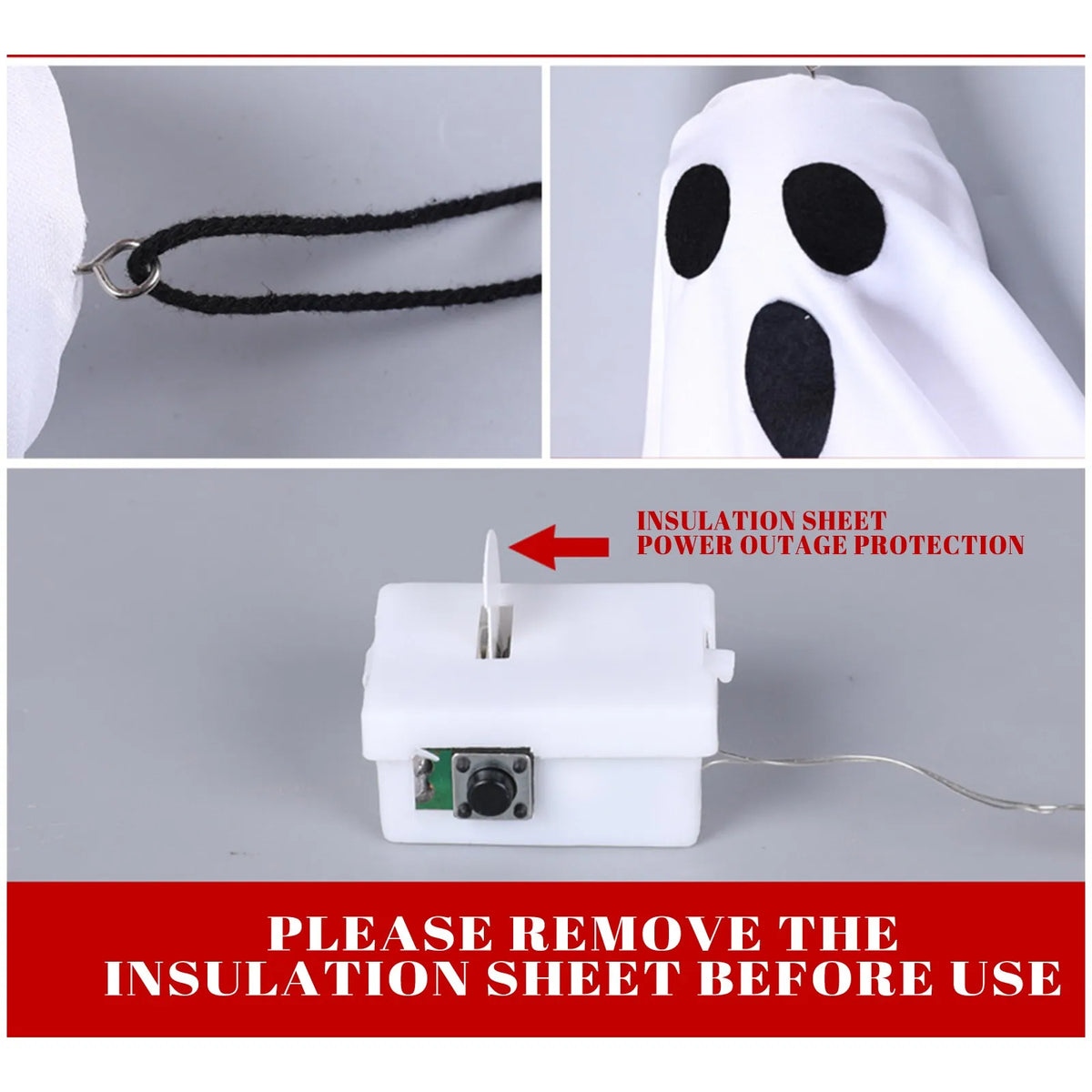 Halloween Ghost Decoration Hanging Light-Up Ghost for Party Decor