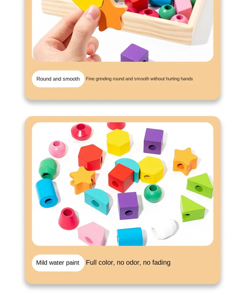 Wooden Color Matching Puzzle – Montessori Shape Learning Toy
