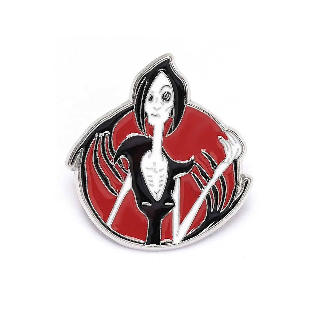 Horror Character Enamel Pin – Gothic Halloween Lapel Brooch
