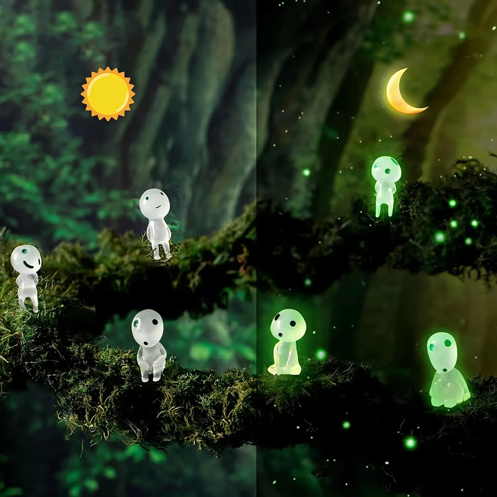 Mini Ghost Figurines 10PCS Luminous Resin Halloween Decor