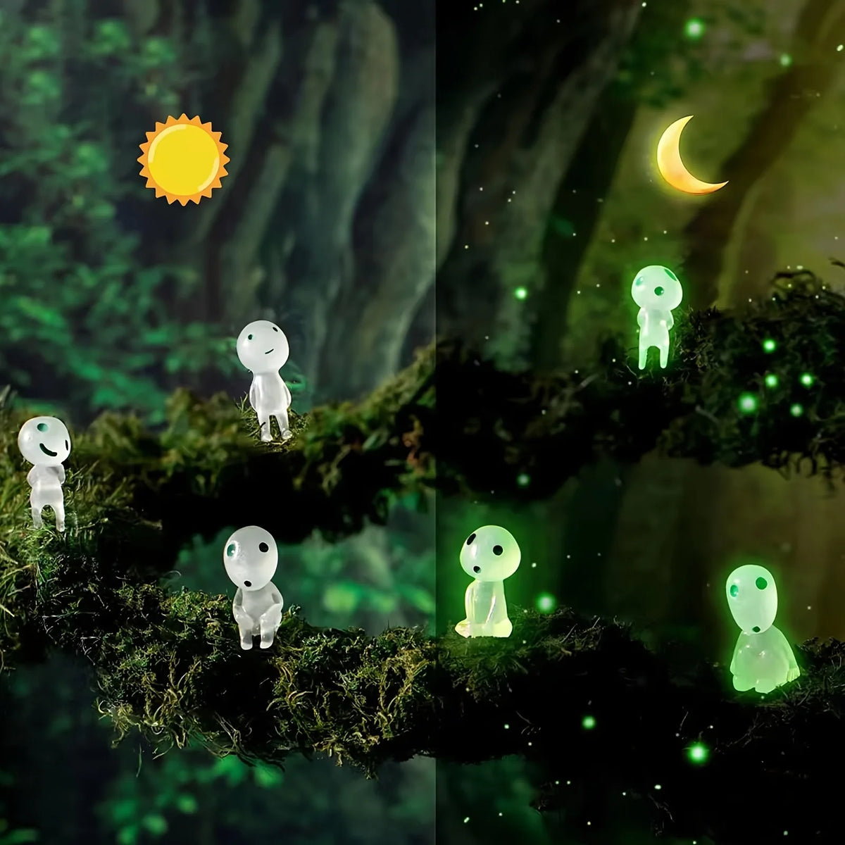 Mini Ghost Figurines 10PCS Luminous Resin Halloween Decor
