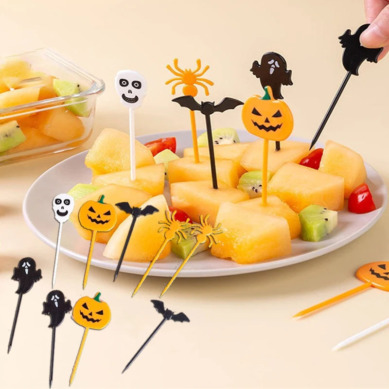 Halloween Cupcake Toppers 10PCS Ghost Bat Pumpkin Party Picks
