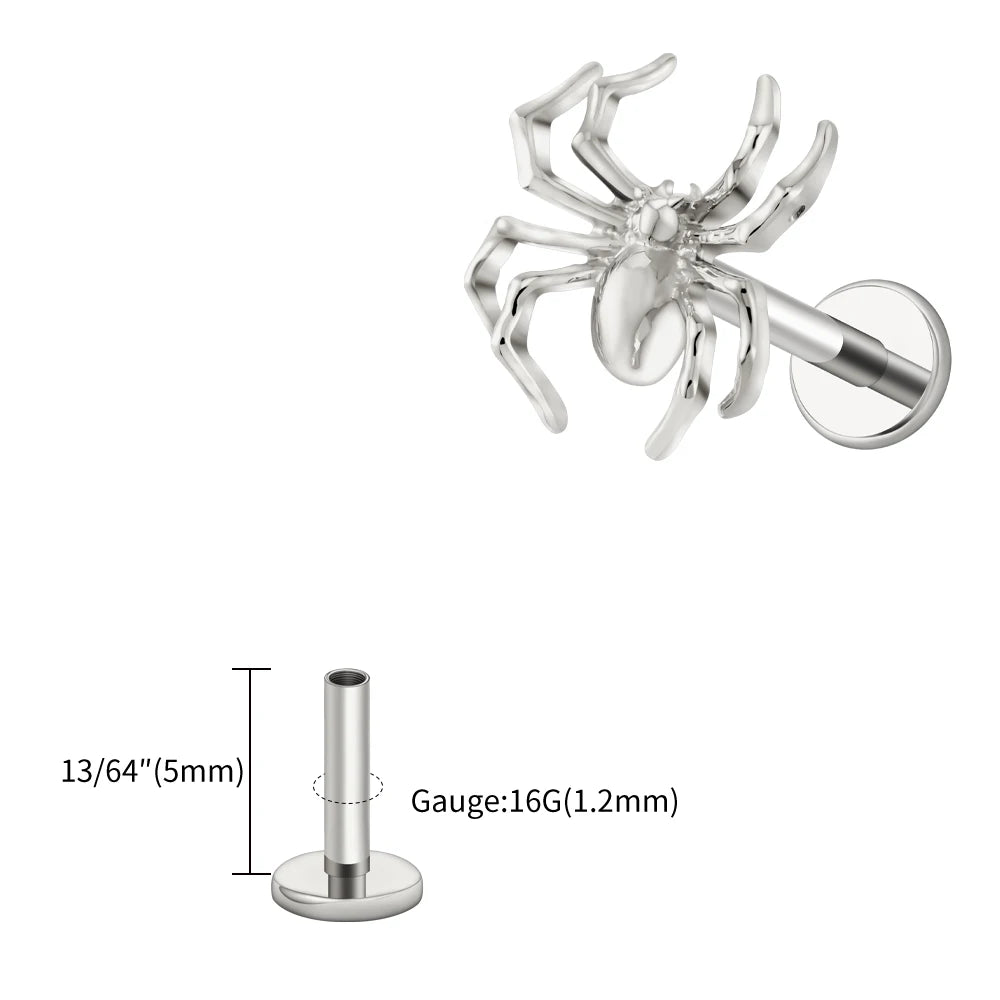 Titanium Labret Stud Spider Lip Tragus Cartilage Helix Piercing