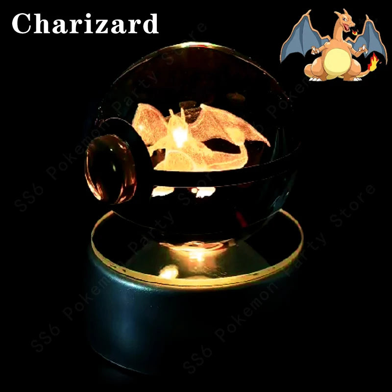3D Crystal Ball Night Light – Glass LED Decorative Lamp